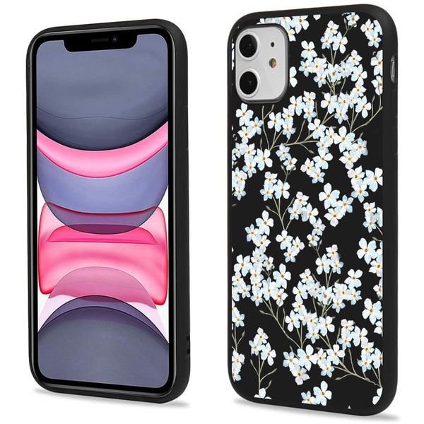 iMoshion Design hoesje iPhone 11 - Bloem - Wit / Zwart