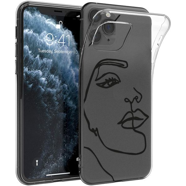 iMoshion Design hoesje iPhone 11 Pro - Abstract Gezicht - Zwart