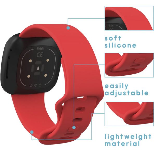 iMoshion Siliconen bandje Fitbit Sense / Versa 3 - Rood