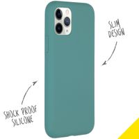 Accezz Liquid Silicone Backcover iPhone 11 Pro - Donkergroen