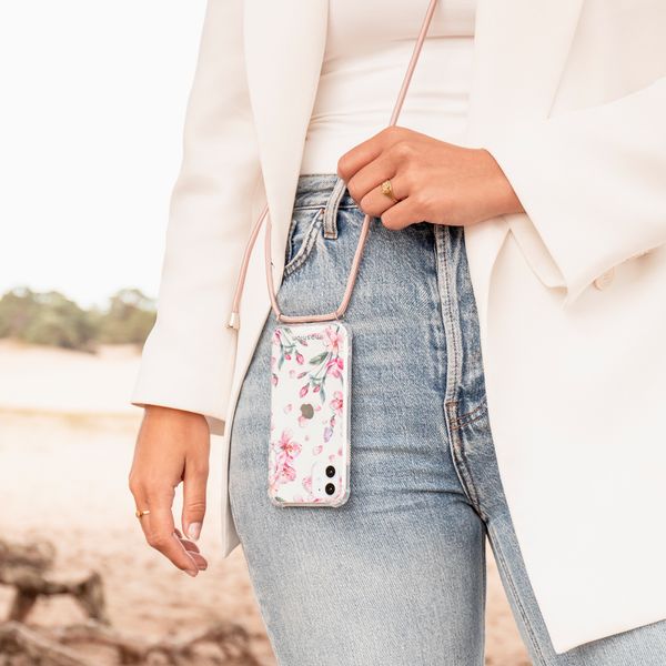 iMoshion Design hoesje met koord Samsung Galaxy A40 - Bloem - Roze