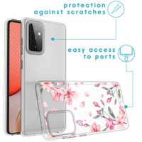 iMoshion Design hoesje Samsung Galaxy A72 - Bloem - Roze