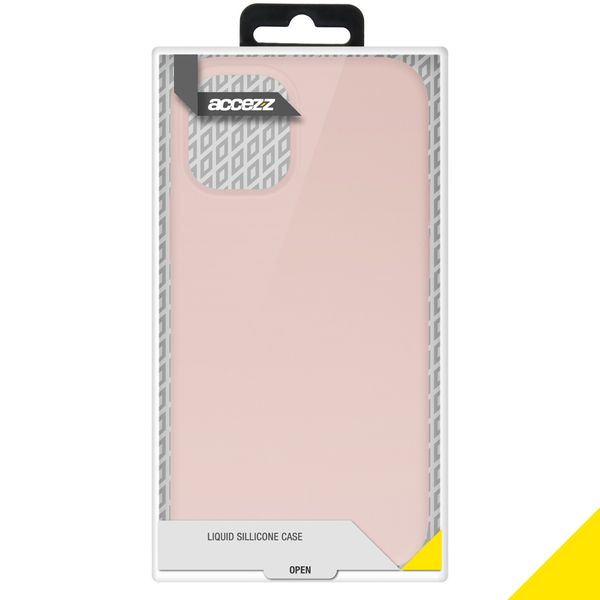 Accezz Liquid Silicone Backcover iPhone 12 Mini - Roze