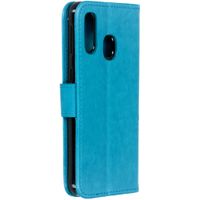 Klavertje Bloemen Bookcase Samsung Galaxy A40 - Turquoise