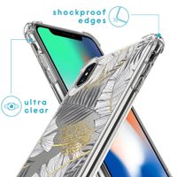 iMoshion Design hoesje met koord iPhone X / Xs - Bladeren - Zwart / Goud