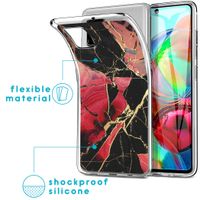 iMoshion Design hoesje Samsung Galaxy A71 - Marmer - Gebroken Rood