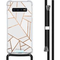 iMoshion Design hoesje met koord Samsung Galaxy S10 - Grafisch Koper - Wit / Goud