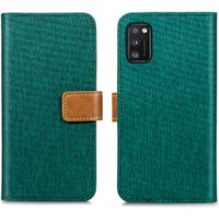 iMoshion Luxe Canvas Bookcase Samsung Galaxy A41 - Groen