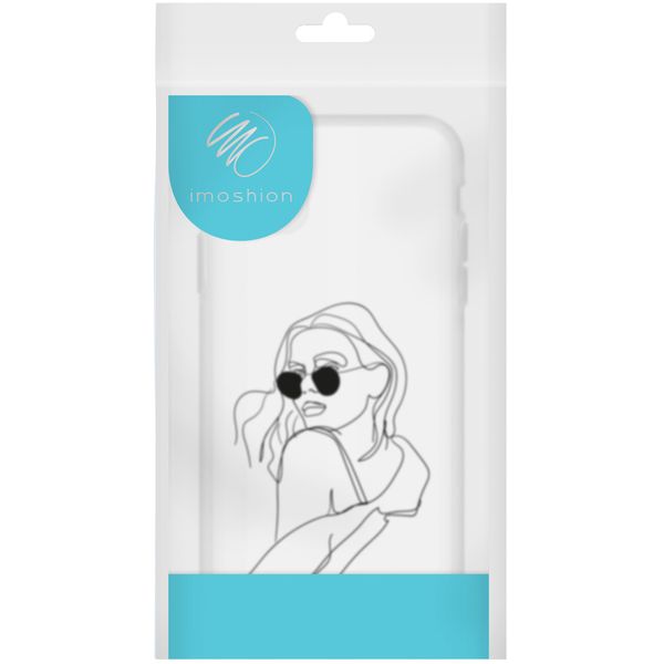 iMoshion Design hoesje iPhone 12 (Pro) - Abstract Vrouw - Zwart