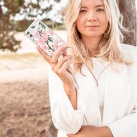 iMoshion Design hoesje met koord voor Samsung Galaxy A72 - Bloem - Roze / Groen