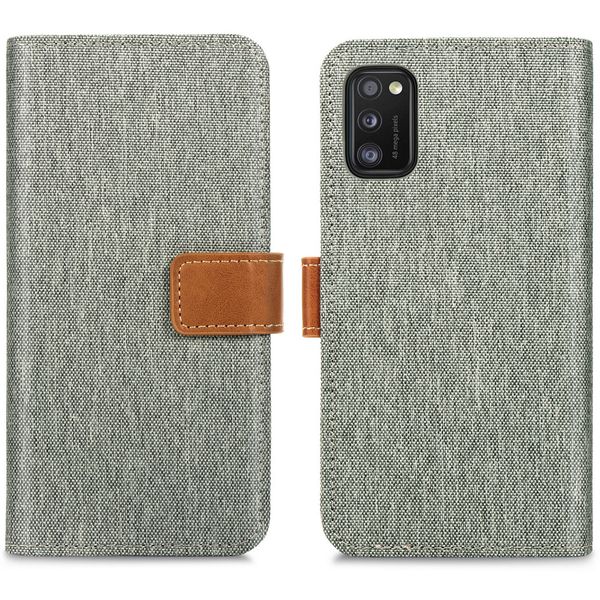 iMoshion Luxe Canvas Bookcase Samsung Galaxy A41 - Grijs