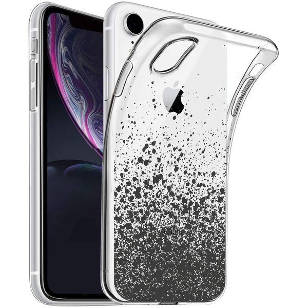 iMoshion Design hoesje iPhone Xr - Spetters - Zwart