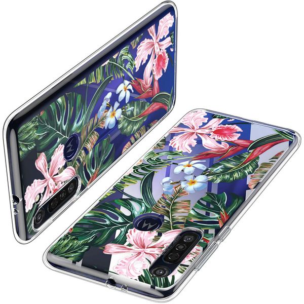 iMoshion Design hoesje Motorola Moto G8 Power - Jungle - Groen / Roze