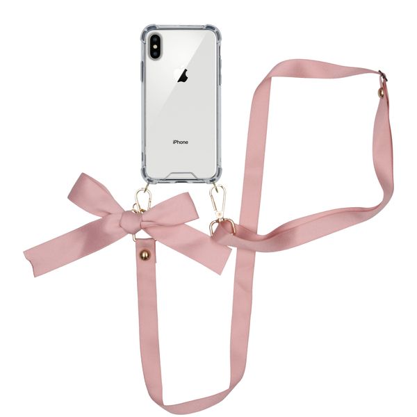 iMoshion Backcover met koord - Satijn iPhone Xs / X - Rosé Goud