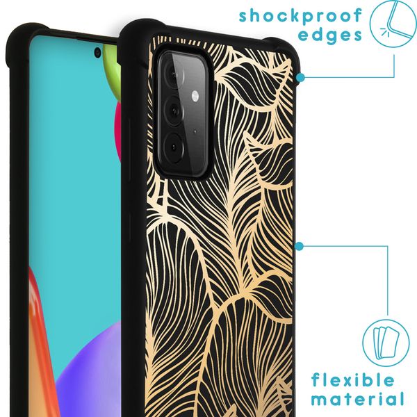 iMoshion Design hoesje met koord Samsung Galaxy A52(s) (5G/4G) - Bladeren-Goud