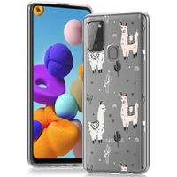 iMoshion Design hoesje Samsung Galaxy A21s - Llama - Roze