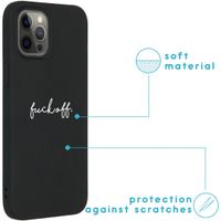 iMoshion Design hoesje iPhone 12 Pro Max - Fuck Off - Zwart