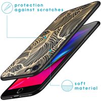 iMoshion Design hoesje iPhone SE (2022 / 2020) / 8 / 7 - Bladeren / Zwart