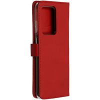 Selencia Echt Lederen Bookcase Samsung Galaxy S20 Ultra - Rood