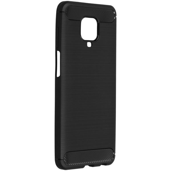 Brushed Backcover Xiaomi Redmi Note 9 Pro / 9S - Zwart