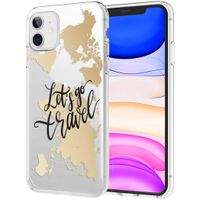 iMoshion Design hoesje iPhone 11 - Let's Go Travel / Zwart