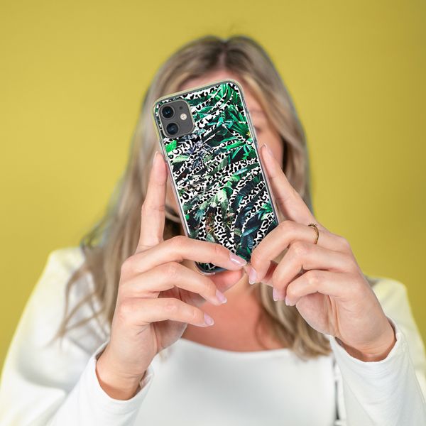 iMoshion Design hoesje iPhone 11 - Jungle - Wit / Zwart / Groen