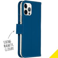 Accezz Wallet Softcase Bookcase iPhone 12 (Pro) - Blauw