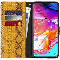 Slangenprint Bookcase Samsung Galaxy A70 - Geel