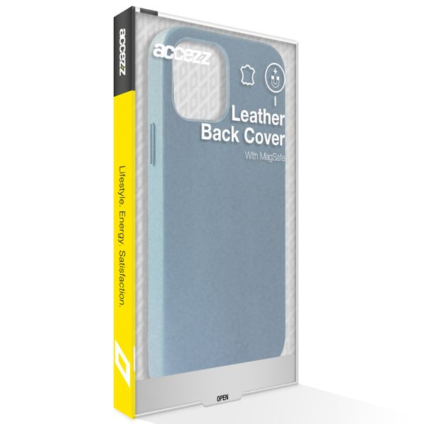 Accezz Leather Backcover met MagSafe iPhone 12 Pro Max -Donkerblauw