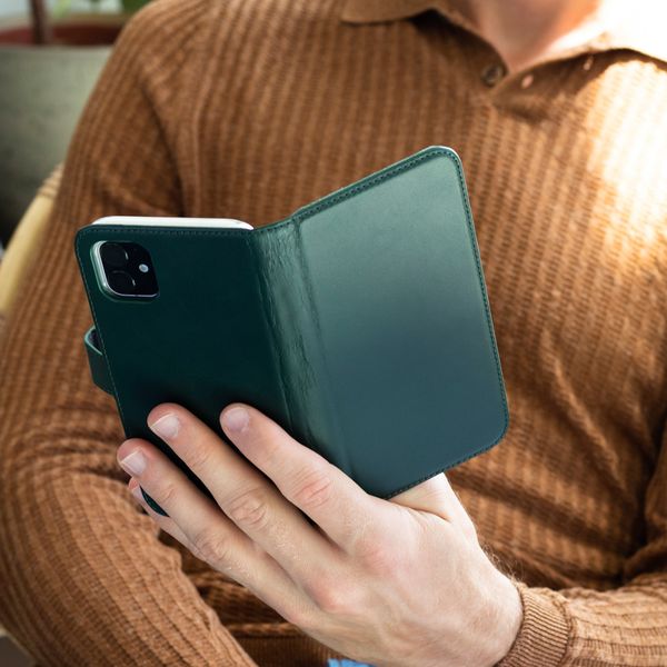 Selencia Echt Lederen Bookcase Samsung Galaxy S9 Plus - Groen