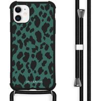 iMoshion Design hoesje met koord iPhone 11 - Luipaard - Groen / Zwart