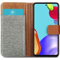 iMoshion Luxe Canvas Bookcase Samsung Galaxy A72 - Grijs