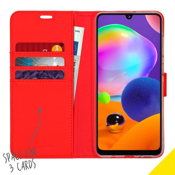 Accezz Wallet Softcase Bookcase Samsung Galaxy A31 - Rood