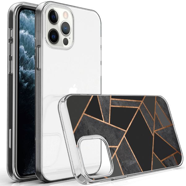 iMoshion 1-Design hoesje iPhone 12 (Pro) - Grafisch Koper / Zwart