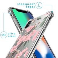 iMoshion Design hoesje met koord iPhone X / Xs - Bloem - Roze / Groen