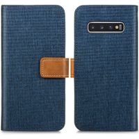 iMoshion Luxe Canvas Bookcase Samsung Galaxy S10 - Donkerblauw