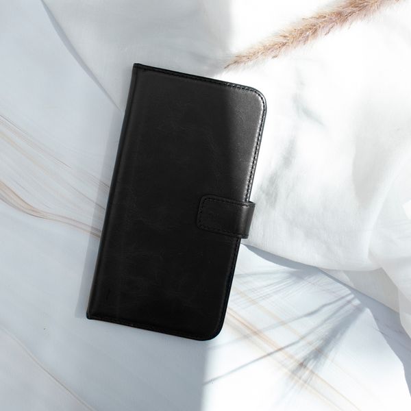 Selencia Echt Lederen Bookcase Samsung Galaxy S10 Lite - Zwart