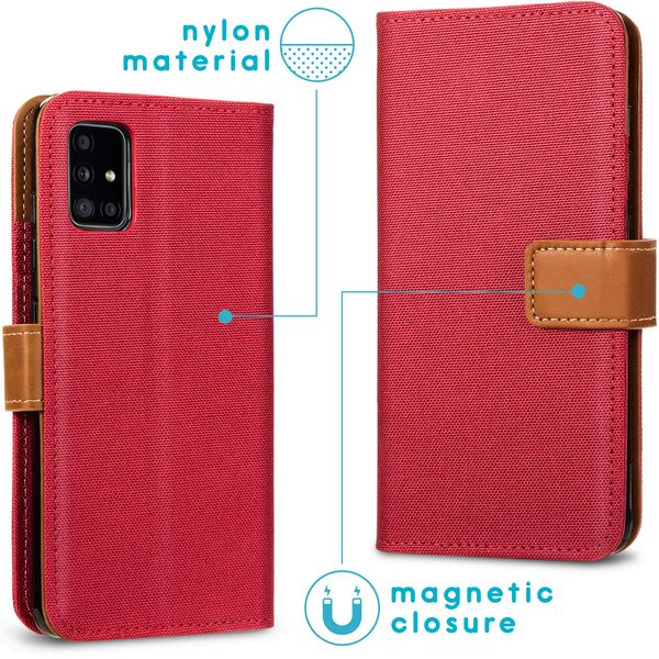 iMoshion Luxe Canvas Bookcase Samsung Galaxy A51 - Rood