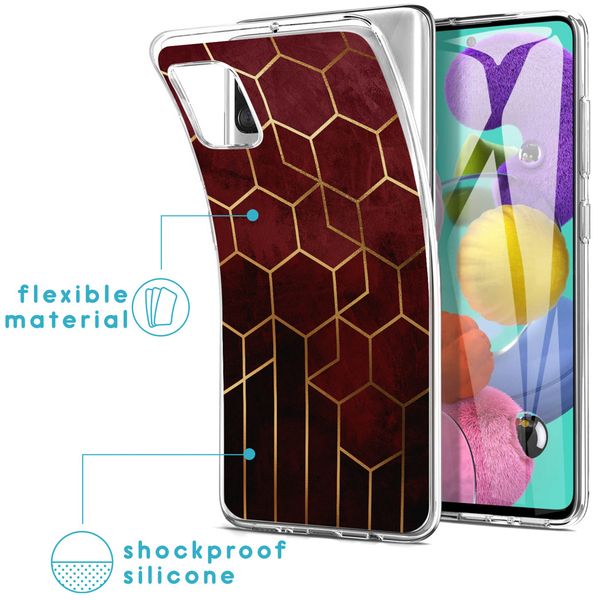 iMoshion Design hoesje Samsung Galaxy A51 - Patroon - Rood