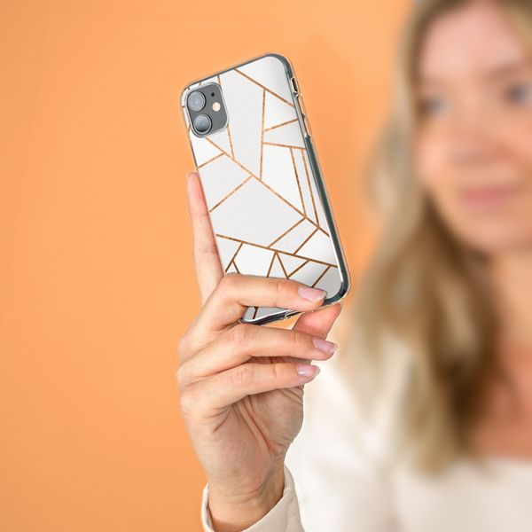 iMoshion Design hoesje iPhone Xr - Grafisch Koper / Wit