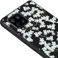 iMoshion Design hoesje Samsung Galaxy A42 - Bloem - Wit / Zwart