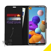 Accezz Wallet Softcase Bookcase Samsung Galaxy A21s - Zwart