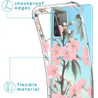 iMoshion Design hoesje met koord Samsung Galaxy A52(s) (5G/4G) - Bloem - Roze / Groen