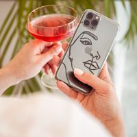 iMoshion Design hoesje Motorola Edge 20 Lite - Abstract Gezicht - Zwart