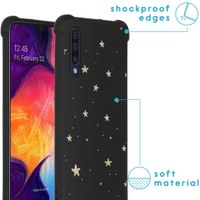 iMoshion Design hoesje met koord Samsung Galaxy A50 - Sterren - Zwart / Goud