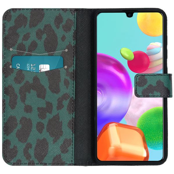 iMoshion Design Softcase Bookcase Samsung Galaxy A41 - Green Leopard