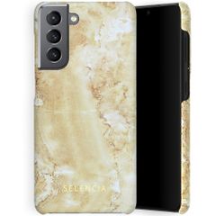 Selencia Maya Fashion Backcover Samsung Galaxy S21 - Marble Sand