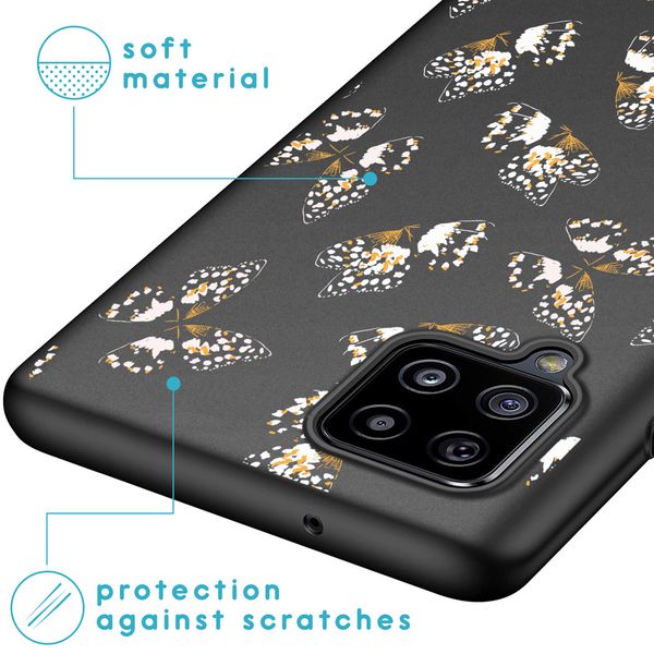 iMoshion Design hoesje Samsung Galaxy A42 - Vlinder - Zwart / Wit