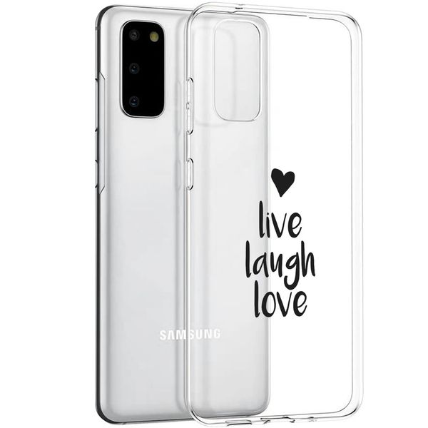 iMoshion Design hoesje Samsung Galaxy S20 - Live Laugh Love - Zwart