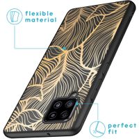 iMoshion Design hoesje Samsung Galaxy A42 - Bladeren / Zwart